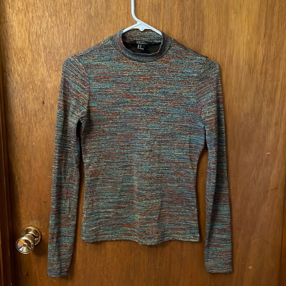 Forever 21 Tops - Forever 21 Contemporary metallic mock neck sweater 70s style m